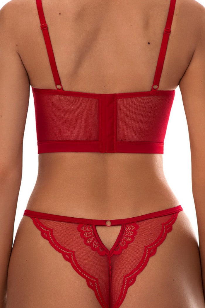 Мереживо з мережива 1491/37 Edry red Jasmine lingerie спина