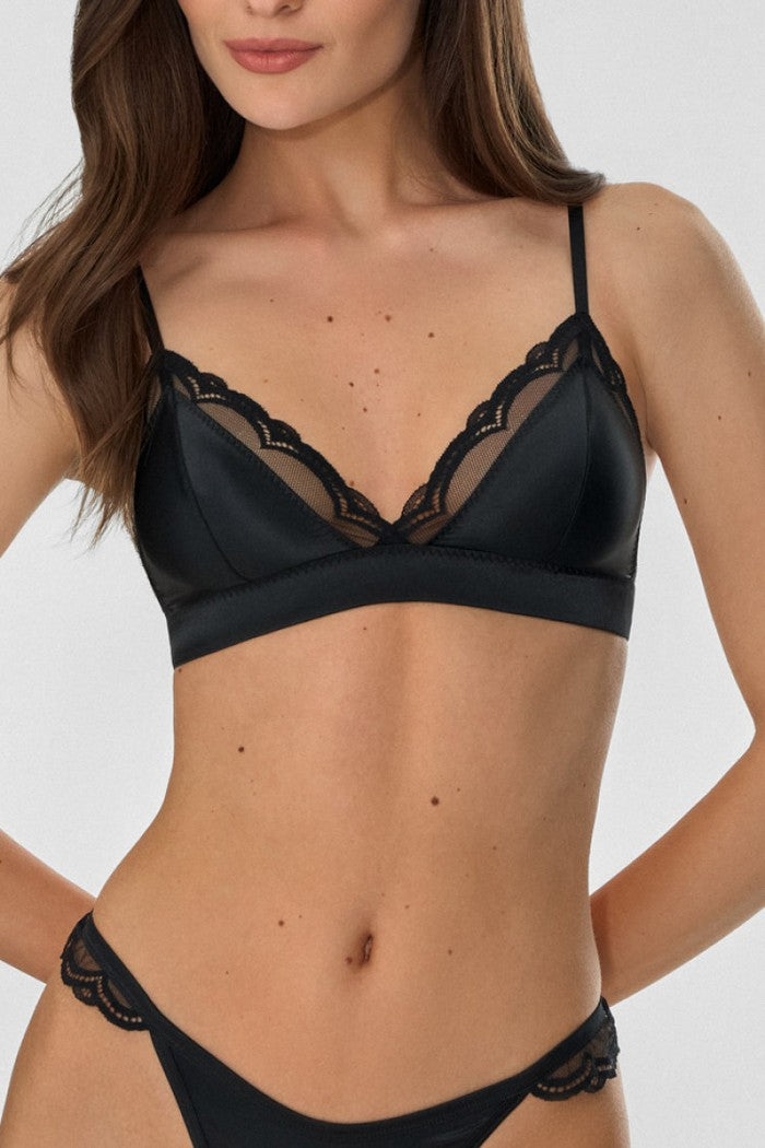 Бралет із атласу 1603/37 Lary black Jasmine lingerie