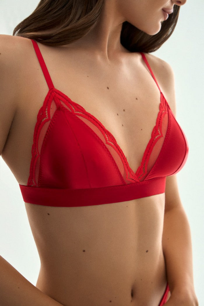 Бралет із атласу 1603/37 Lary red Jasmine lingerie