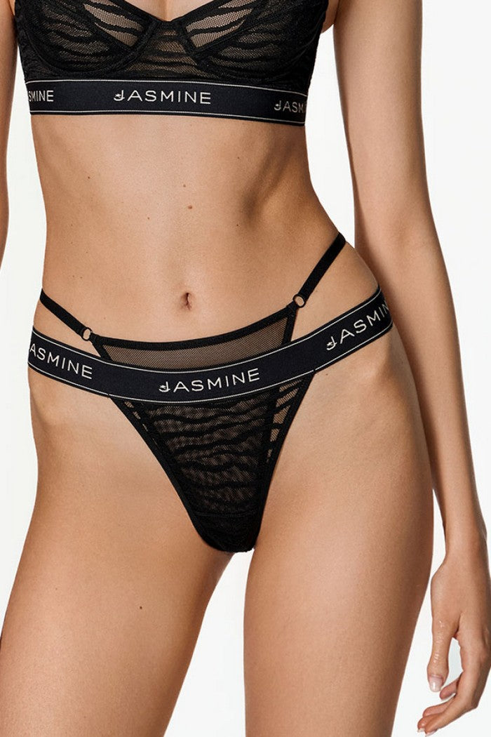 Стрінги з подвійними боковинками 2109/33 Paula black Jasmine lingerie