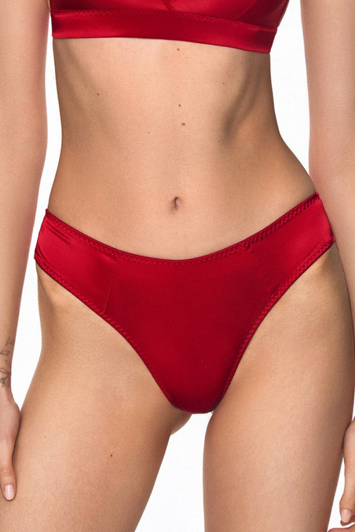 Трусики бразиліана з атласу 6212/84 Ester red Jasmine lingerie