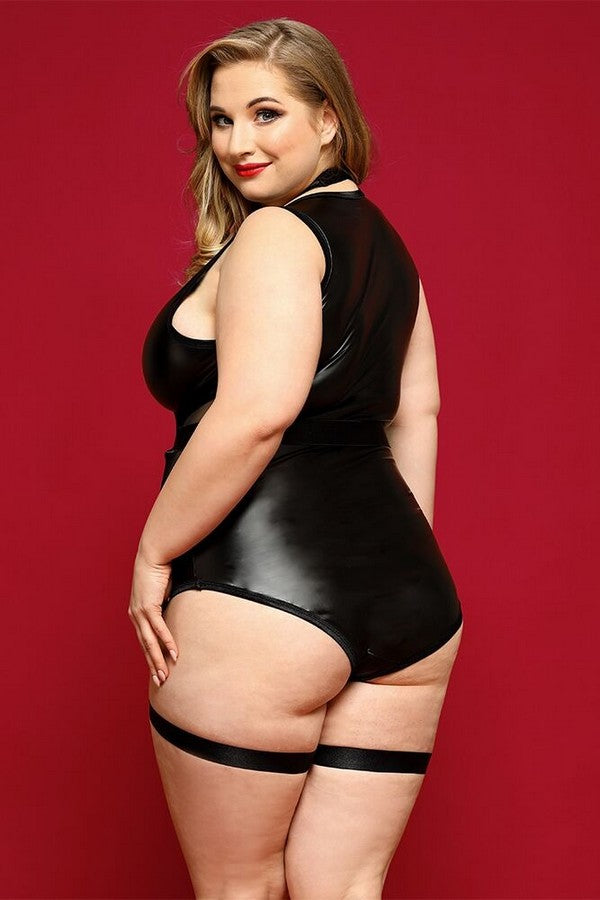 Боди-слип с гартерами Соблазнительная Морган black
