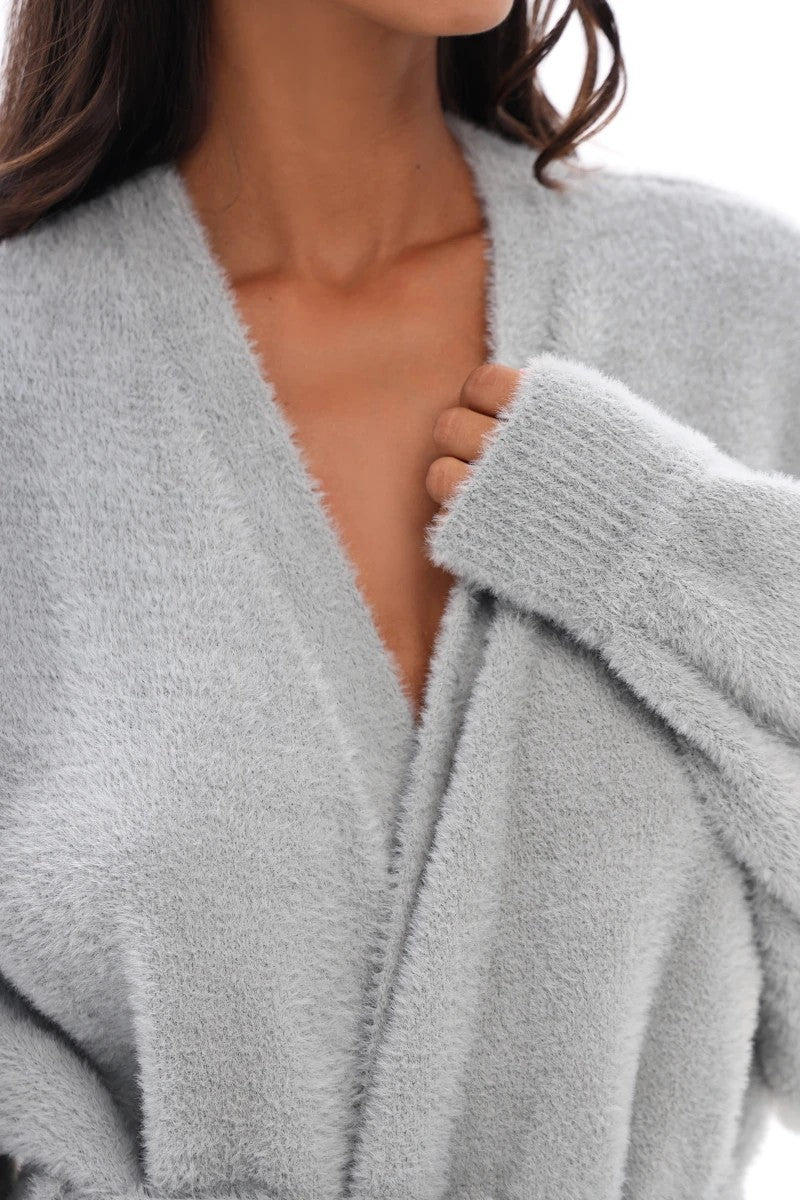 Вязаный кардиган 25100 Pearl Gray