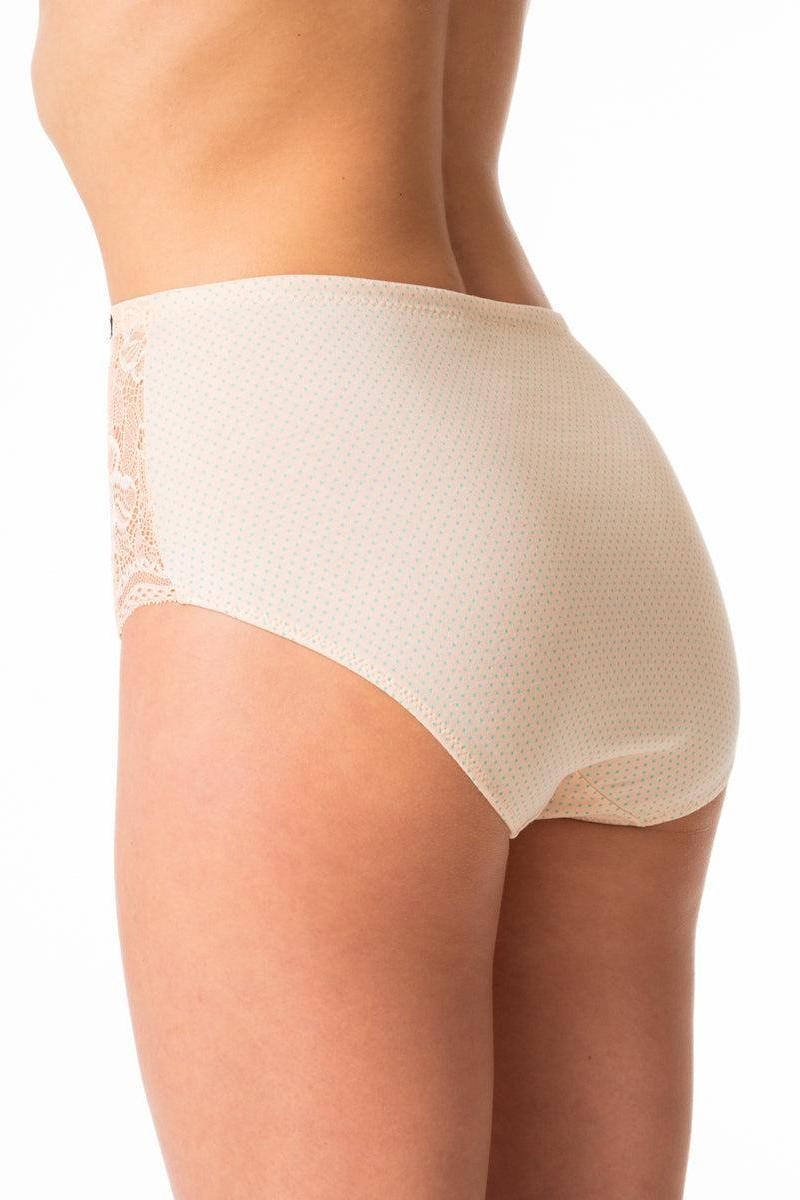 Высокие трусики слип с кружевом LPF 616 A24 (2 шт) vanilla/blue