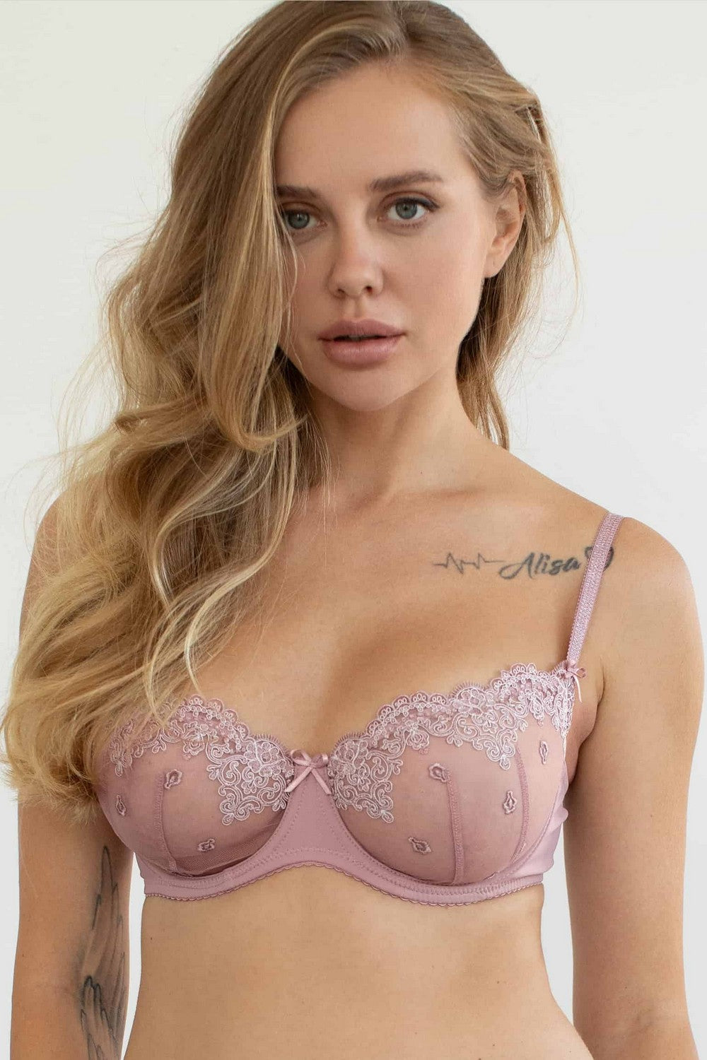 Мягкий бюстгальтер с вышивкой 2628 Eva antique rose