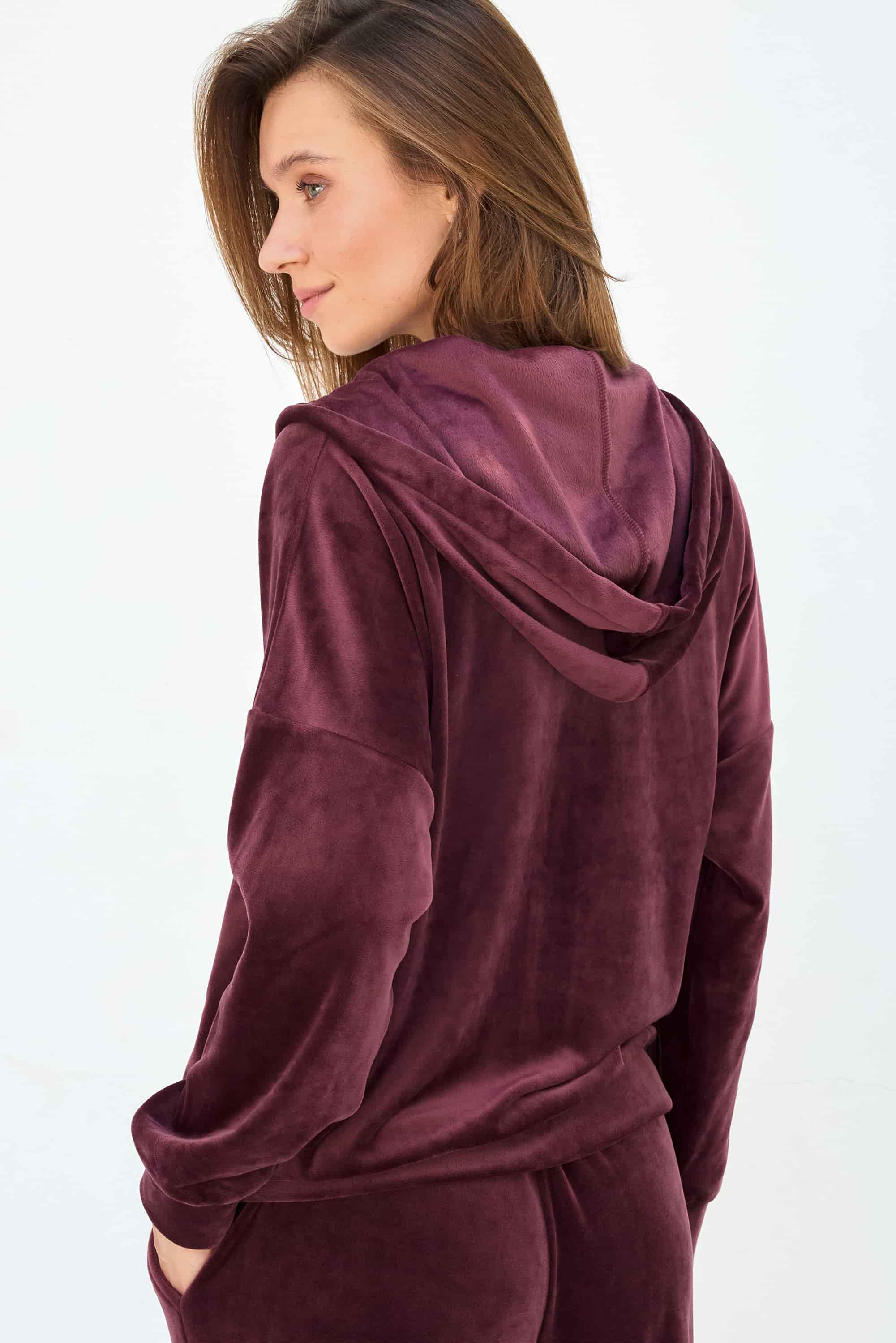 Велюровое худи LH330-06 Brugge Velour burgund