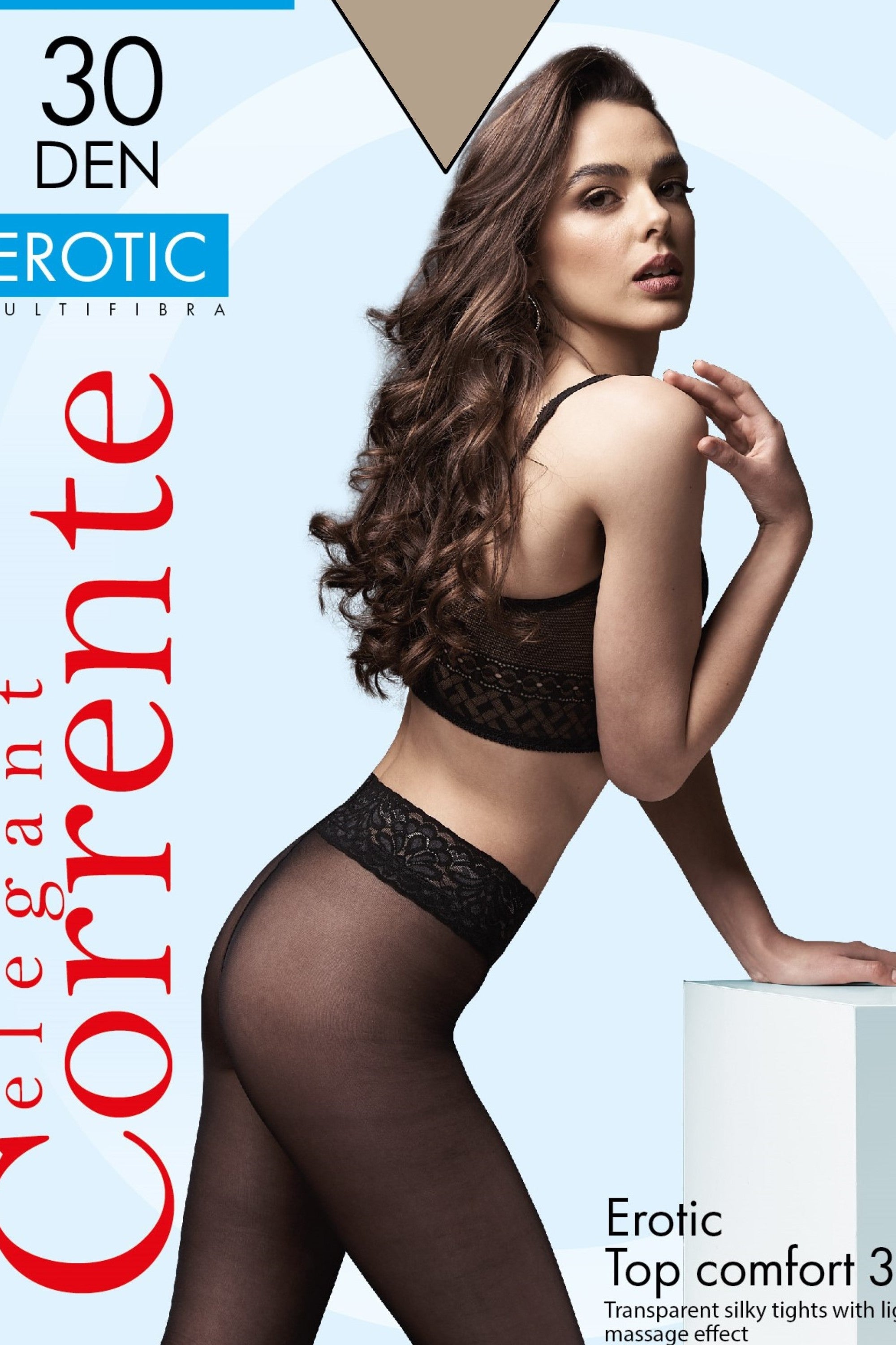 Колготки с кружевным поясом Corrente Erotic 30d