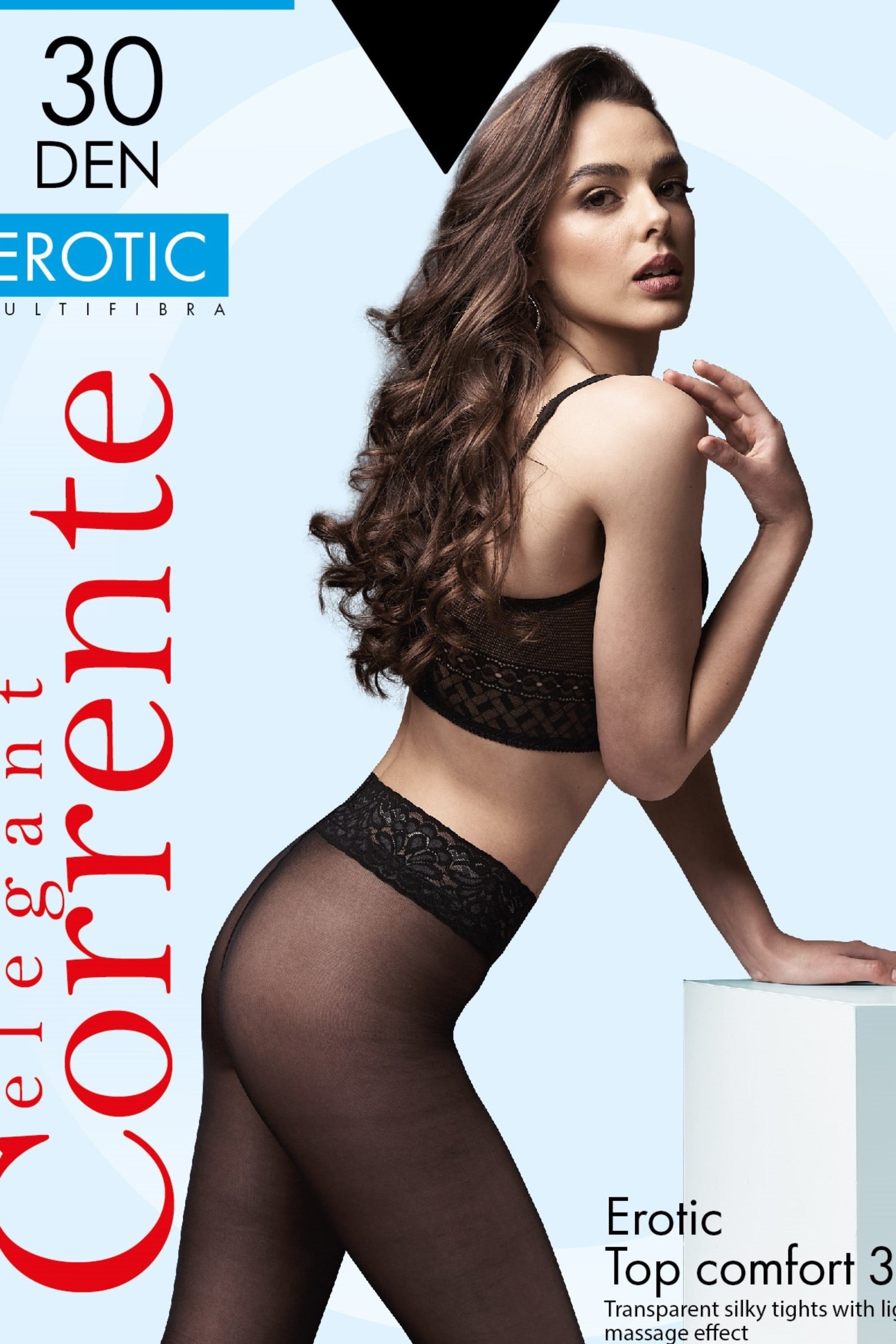 Колготки с кружевным поясом Corrente Erotic 30d