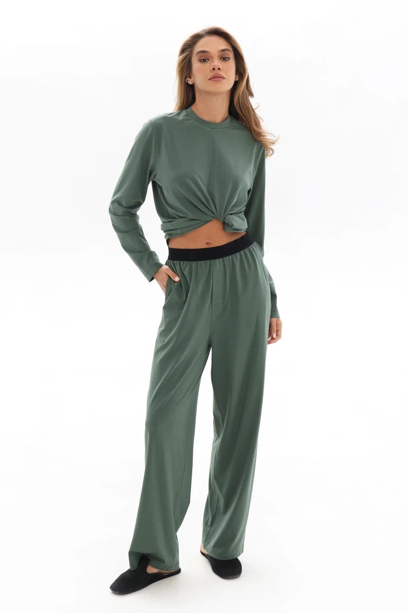 Домашній комплект оверсайз із модалу 25025 green