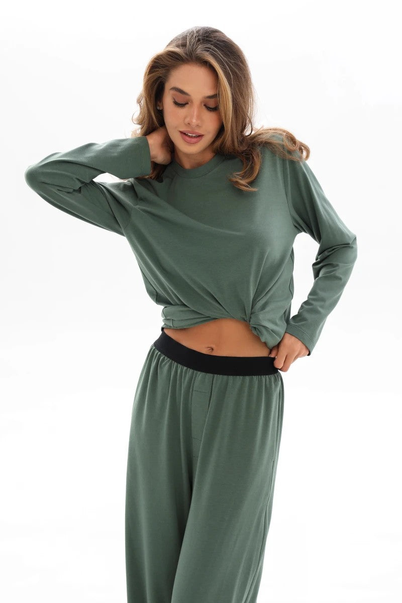 Домашній комплект оверсайз із модалу 25025 green