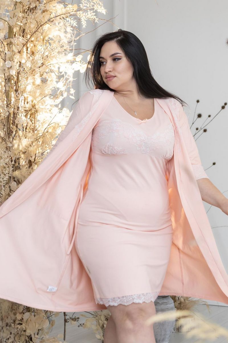 Комплект для дома с кружевом К1002н peach