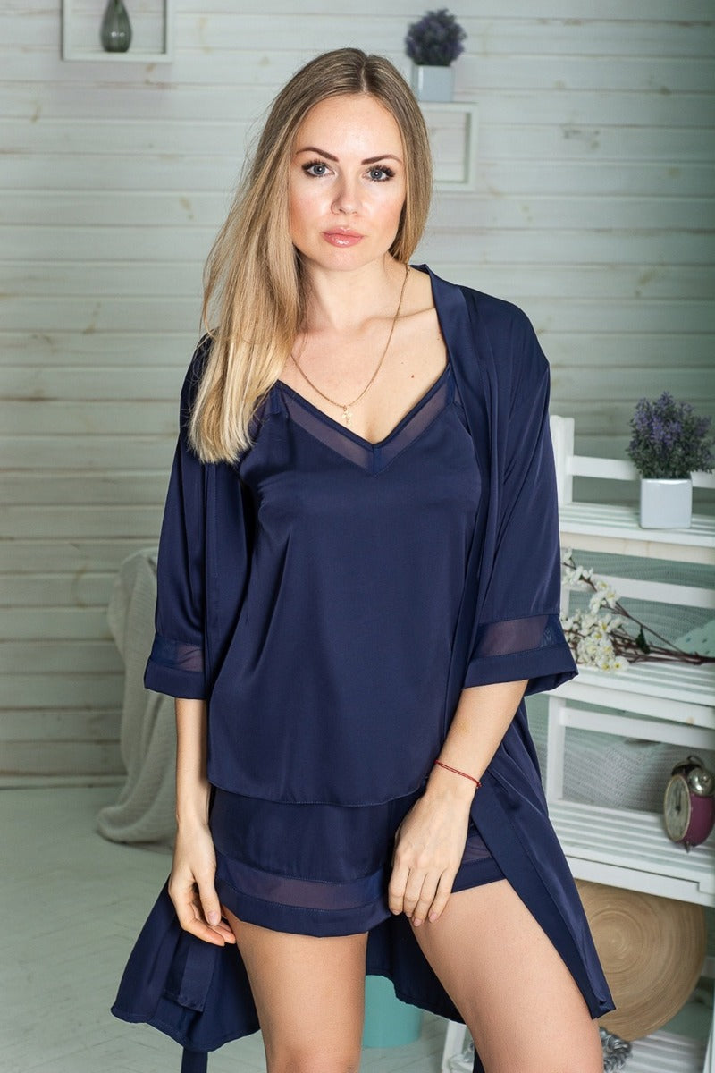 Комплект для дома с пижамой К1090п blue