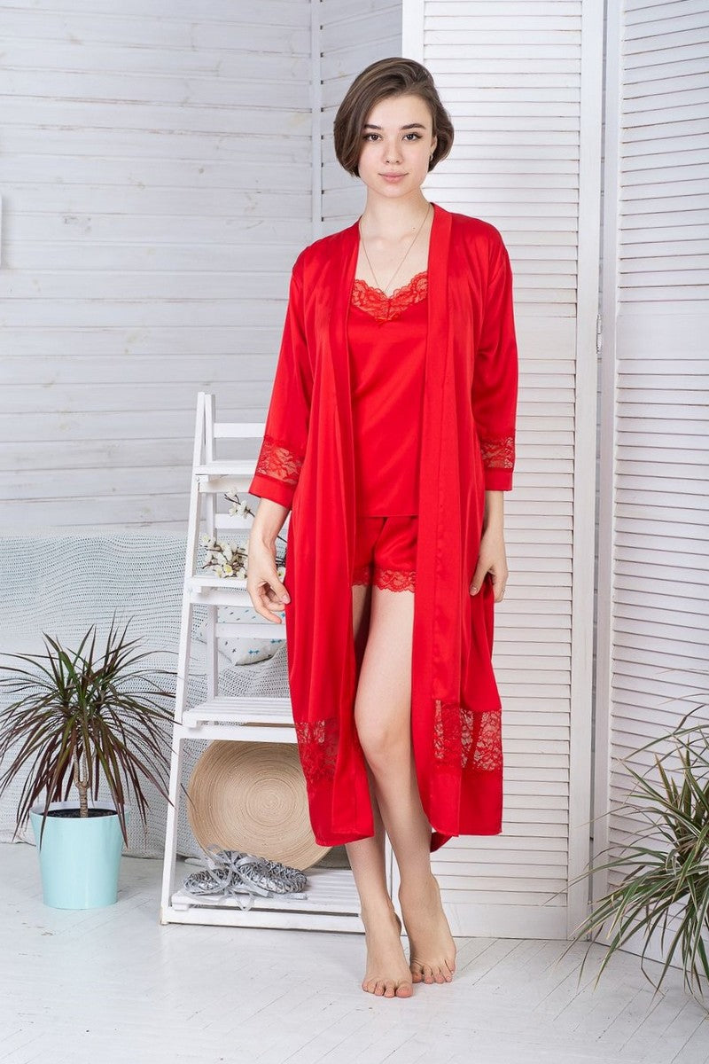 Комплект для дома с кружевом К1104п red