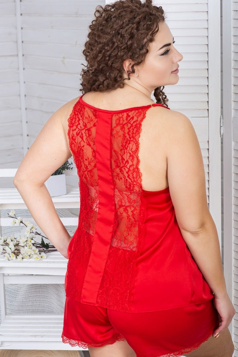 Комплект для дома с кружевом К1104п red