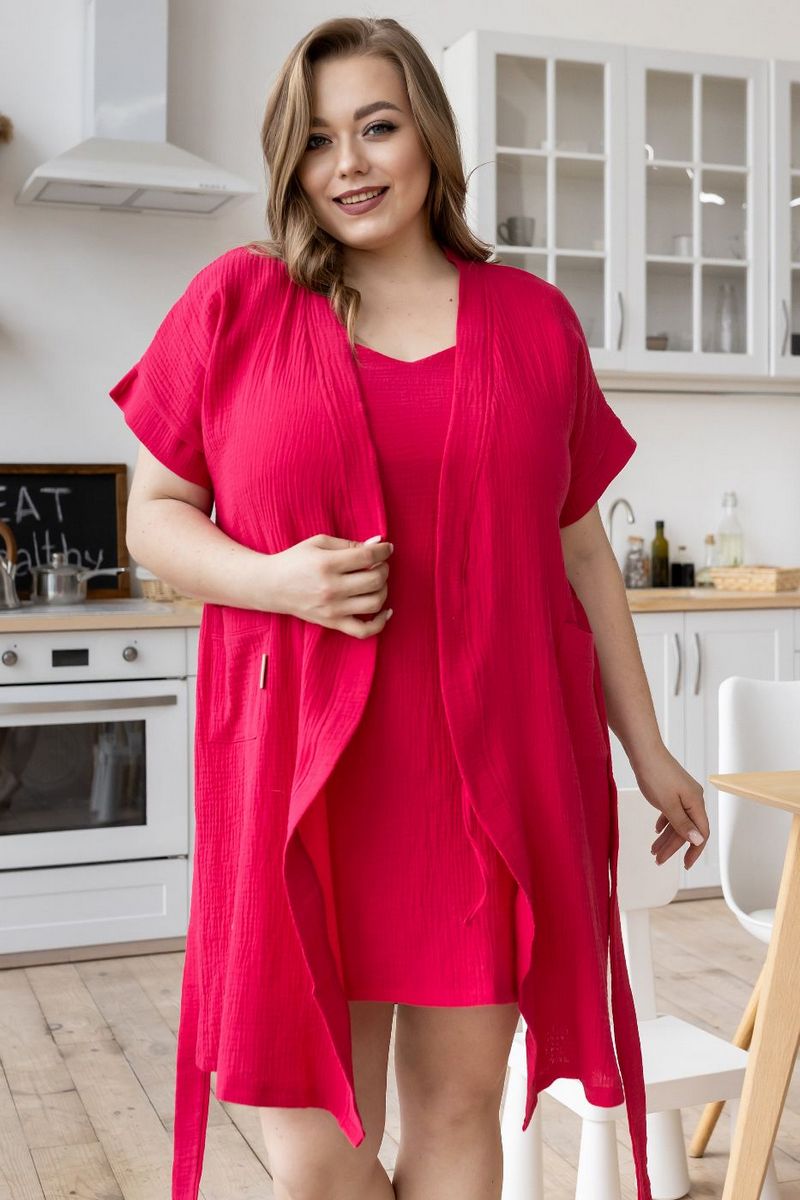 Комплект длядома из муслина К1807н raspberry