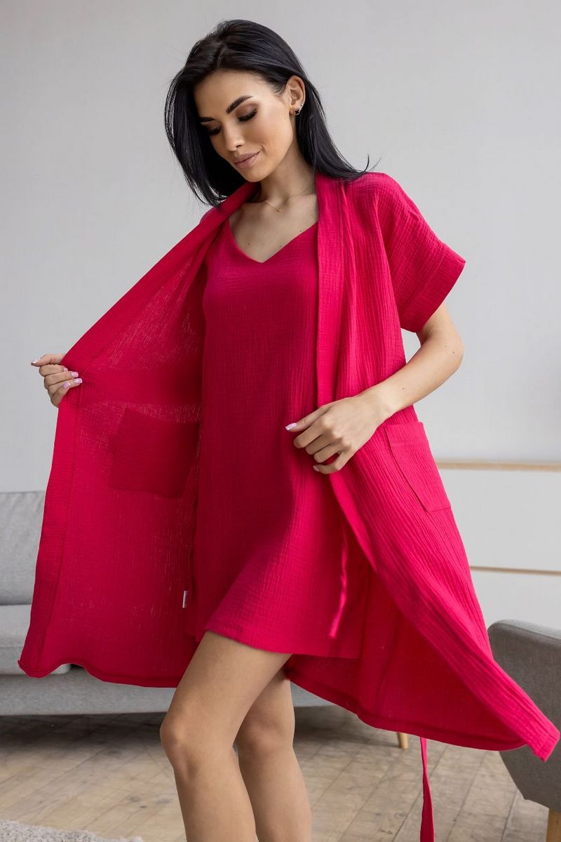 Комплект для дома из муслина К1807н raspberry