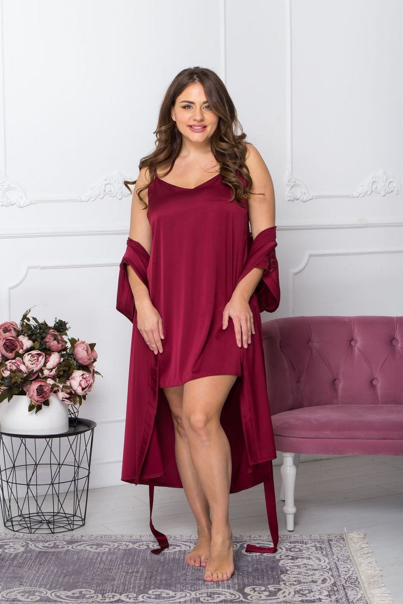 Комплект для дома с кружевом Кб1015н bordo