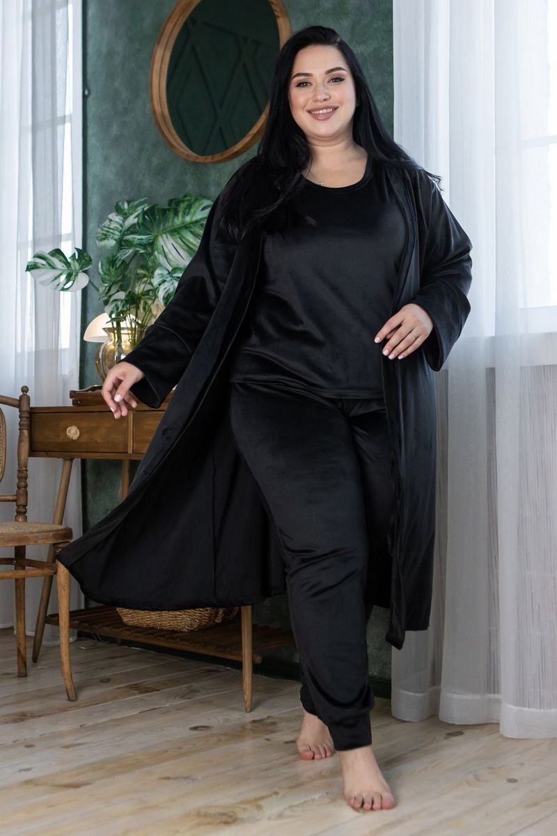 Велюровий комплект для дому КЧ1580 black