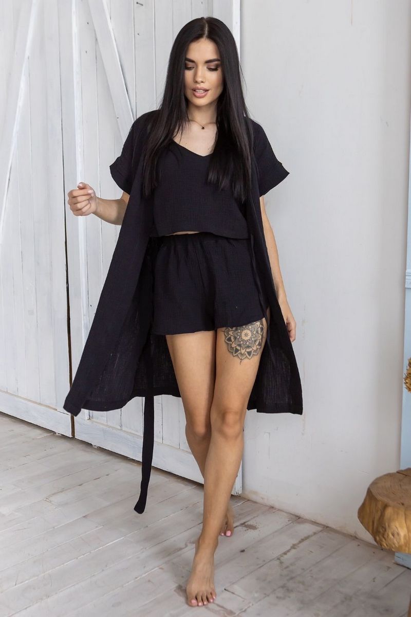 Комплект для дома из муслина Кч1805п black