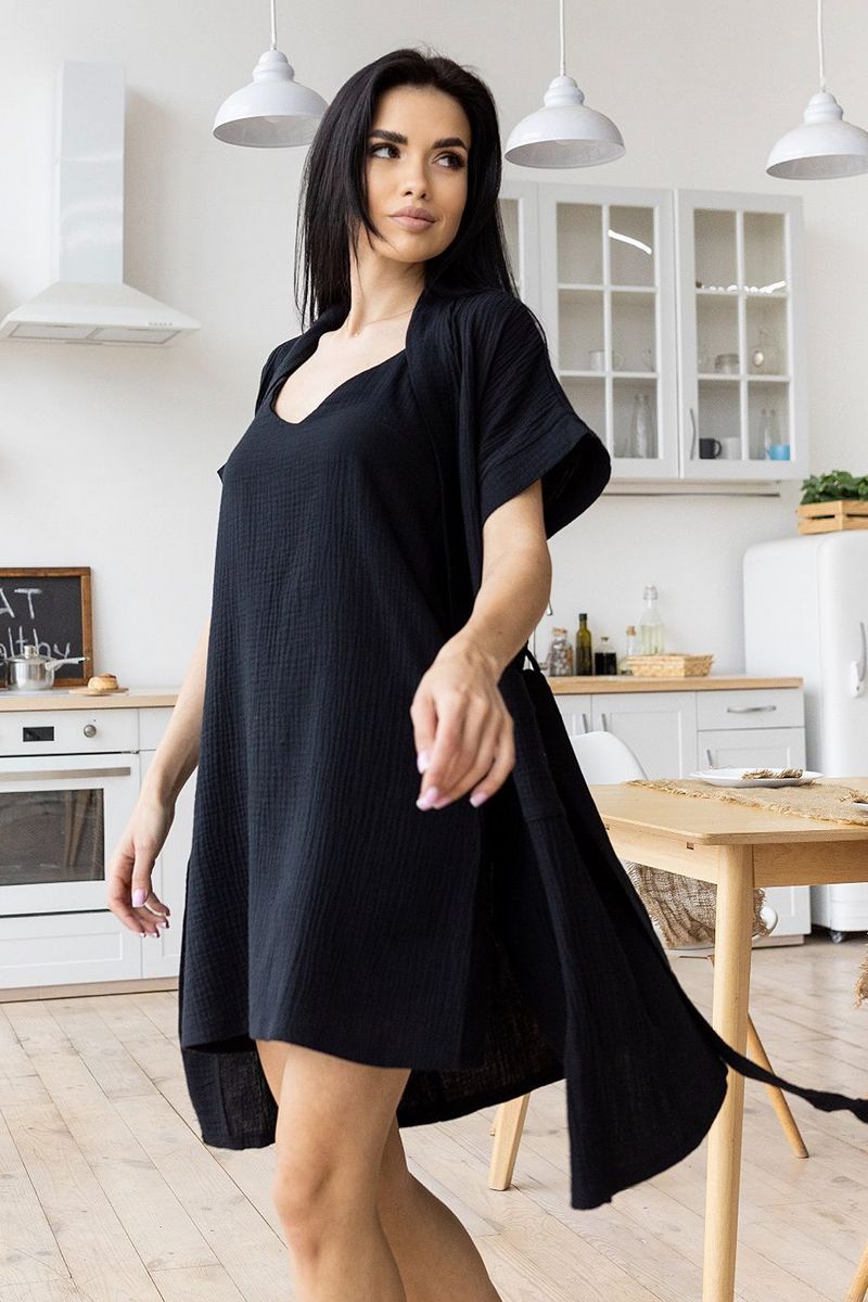 Комплект для дому з мусліну Кч1807н black