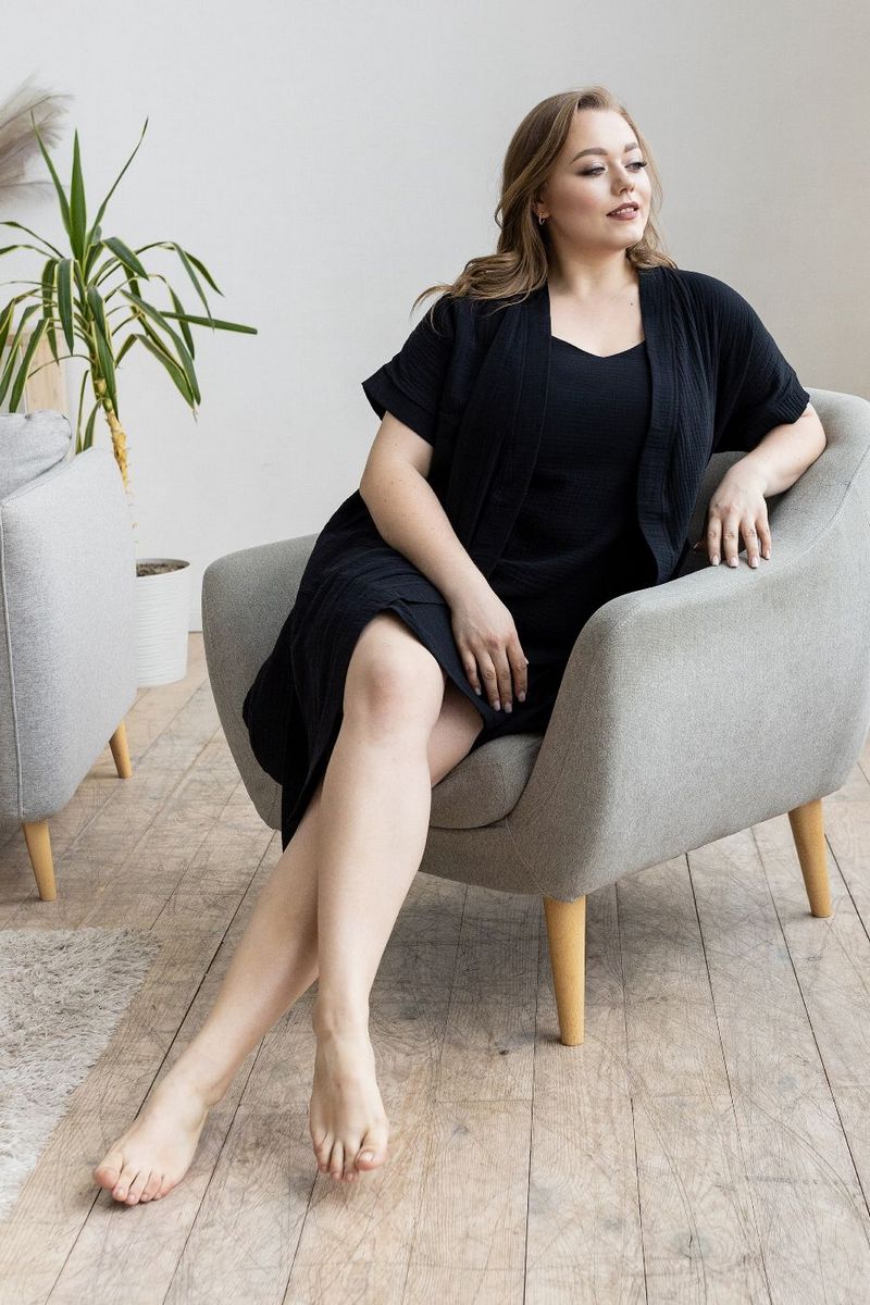 Комплект длядома из муслина Кч1807н black