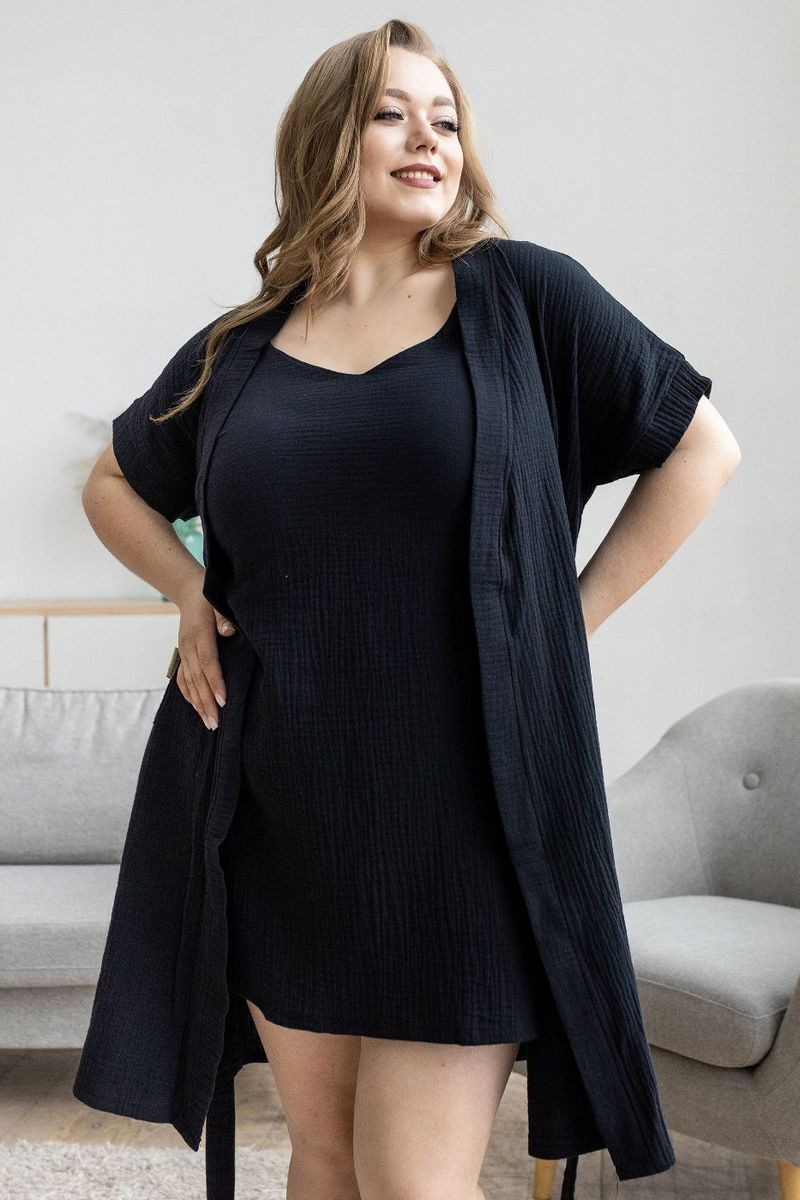 Комплект для дому з мусліну Кч1807н black