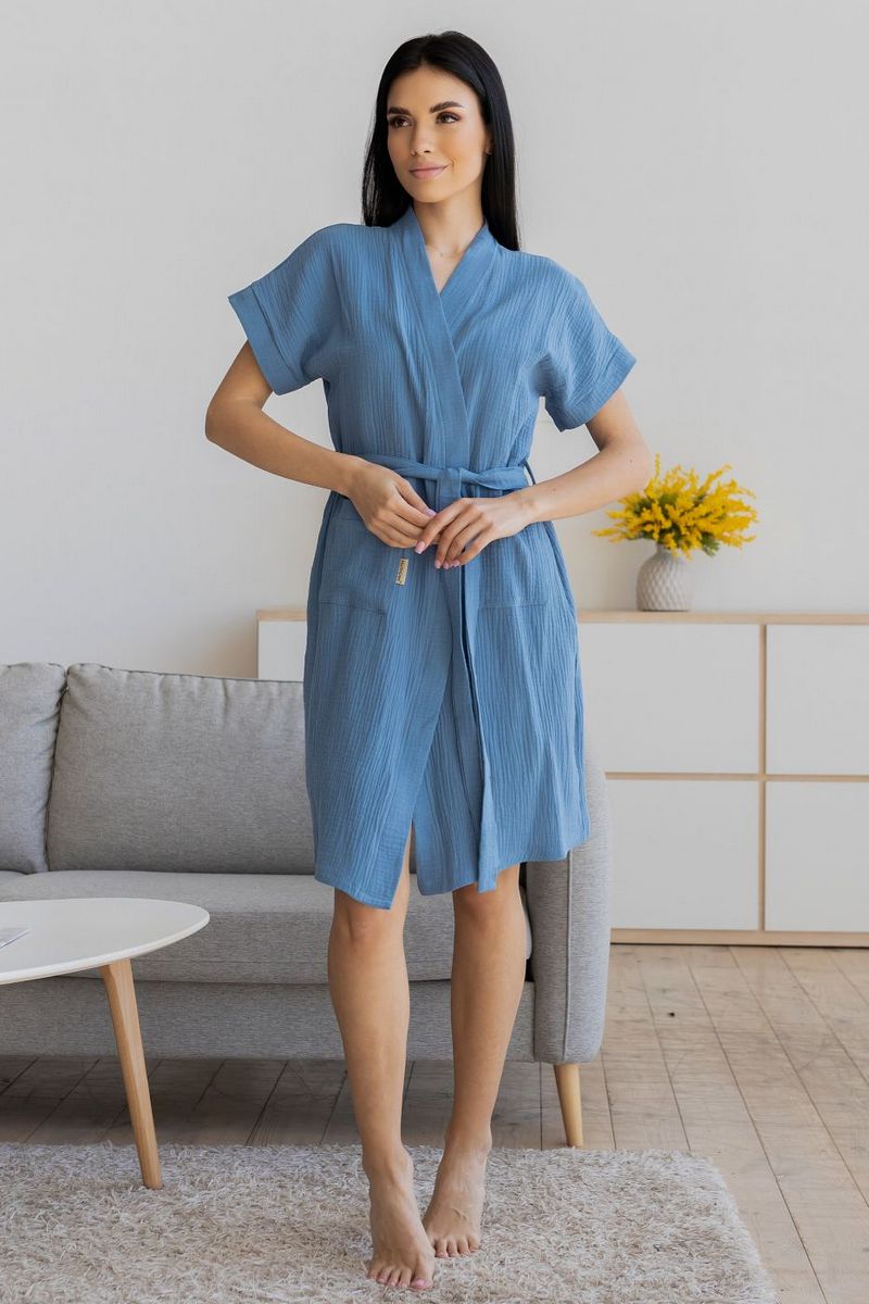 Комплект для дома из муслина Кд1807н blue