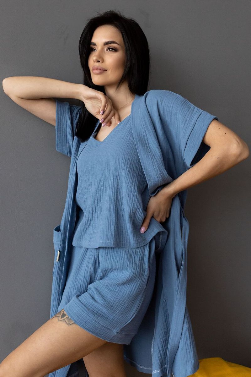 Комплект для дому з мусліну КД1808п jeans