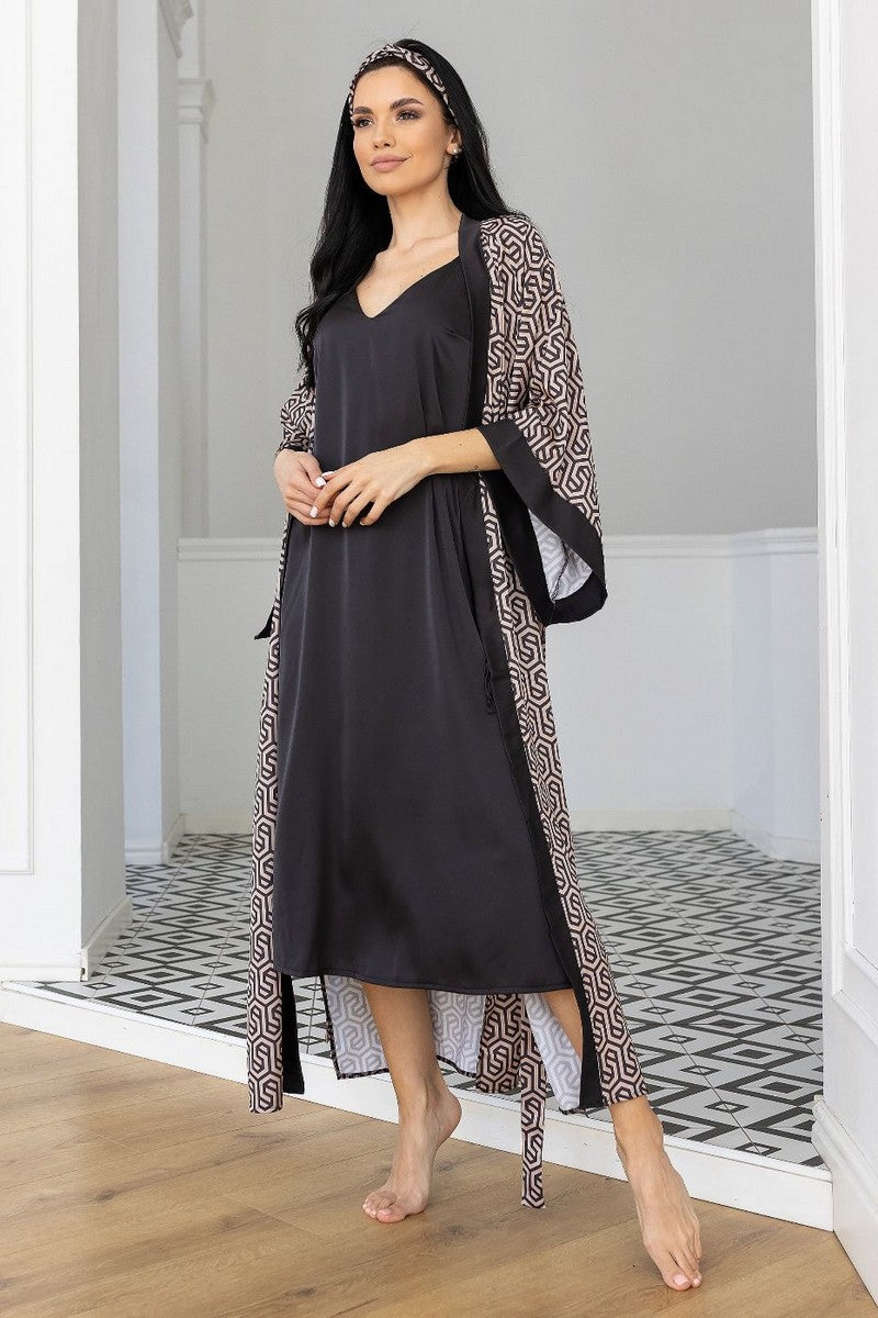 Шелковый комплект для дома Кг199н graphit/print