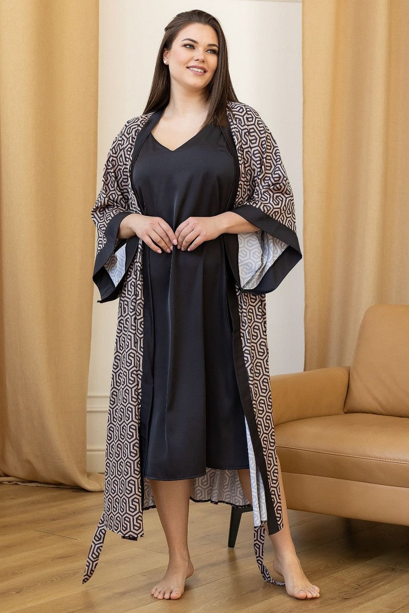 Шелковый комплект для дома Кг199н graphit/print