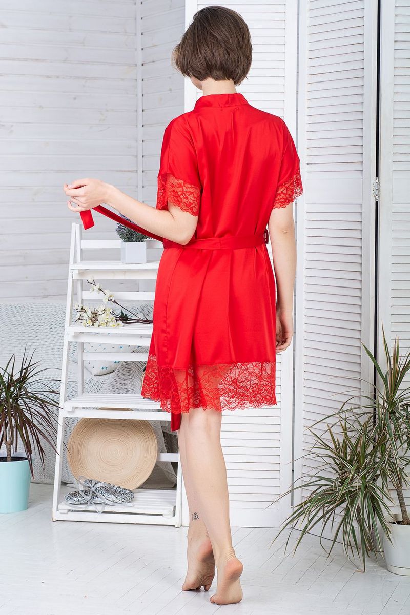 Мереживний комплект з піжамою КК1041П red