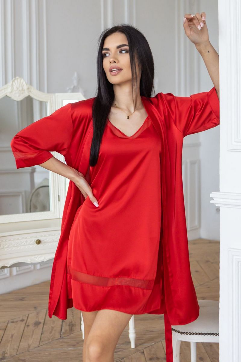 Комплект для дома с сорочкой Кк1091н red