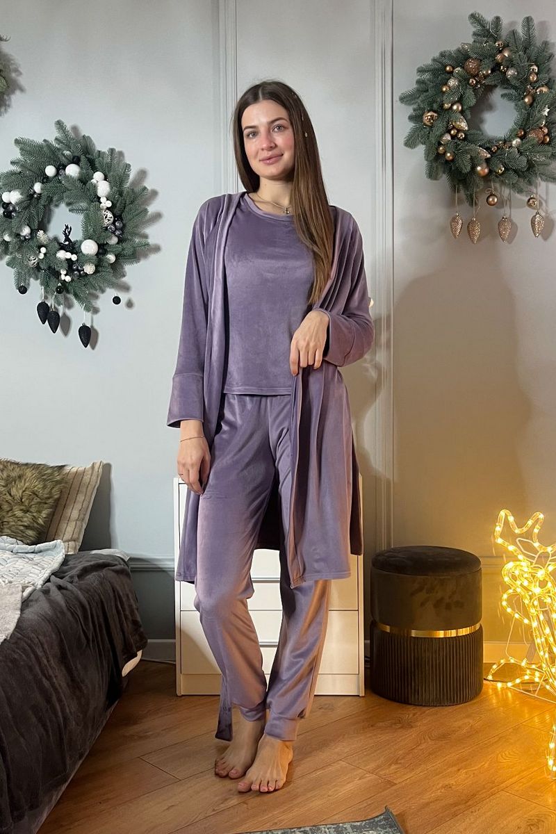 Велюровый комплект для дома Кл1580 lavender