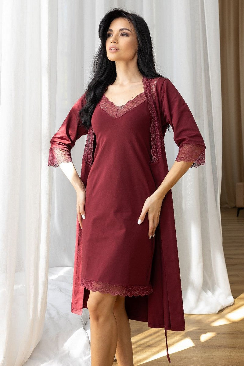 Хлопковый комплект для дома Км1111н marsala