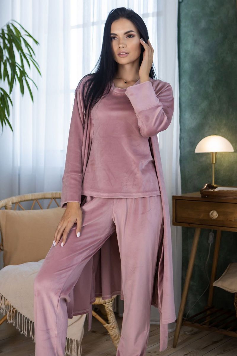 Велюровый комплект для дома Кп1580 powder