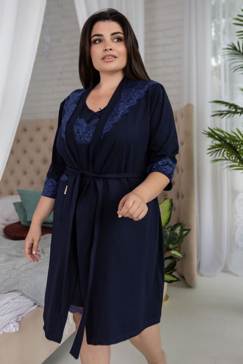 Комплект для дома с кружевом Кс1002н blue