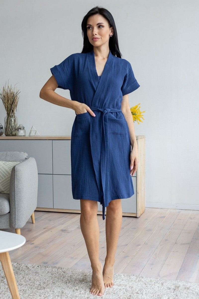 Комплект для дома из муслина Кс1807н blue