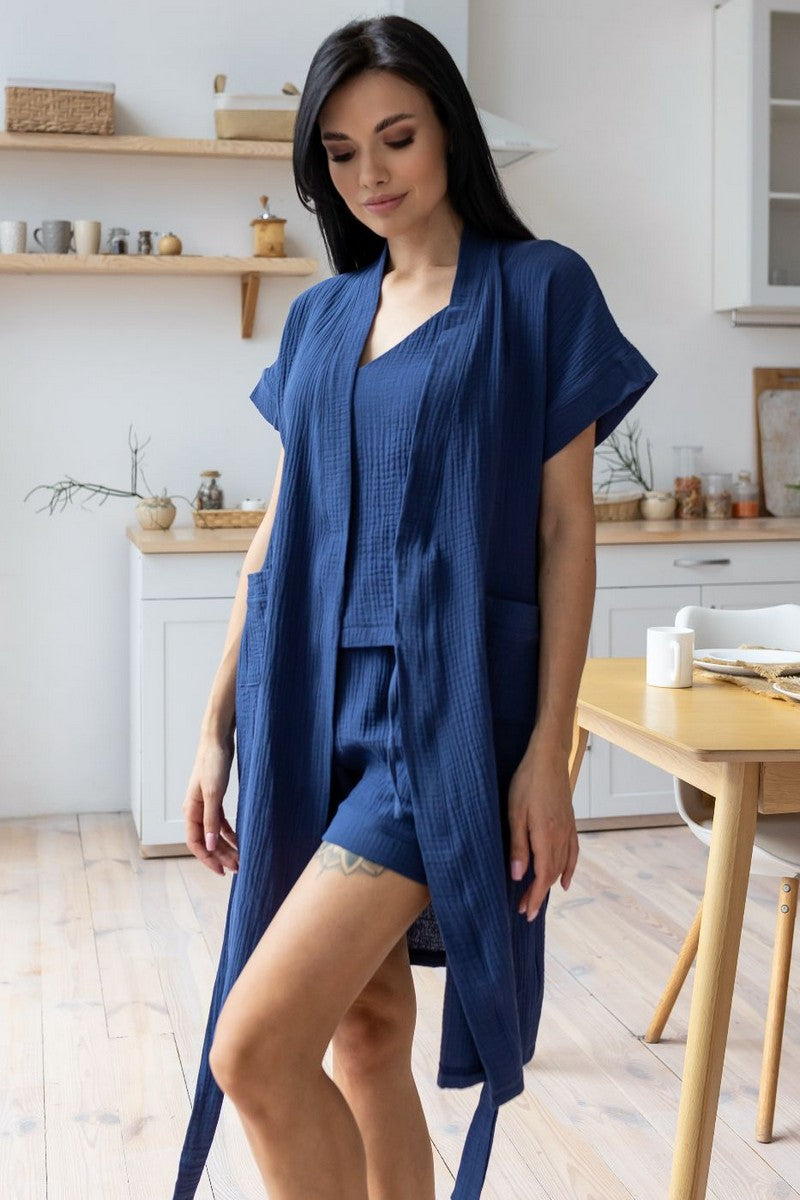 Комплект для дома из муслина Кс1808п blue