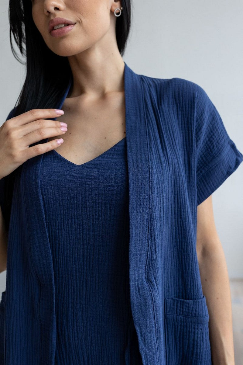 Комплект для дома из муслина Кс1808п blue