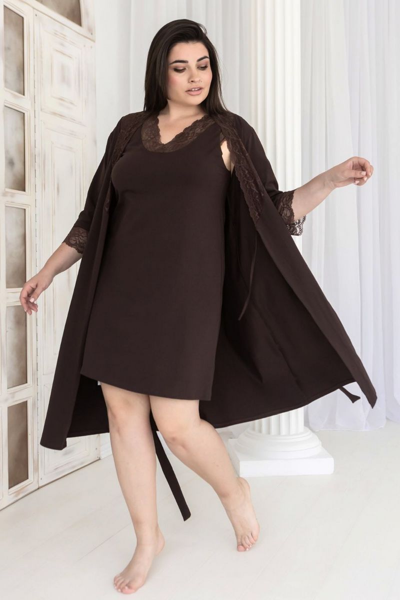 Комплект для дома с кружевом Кш1110н chocolate