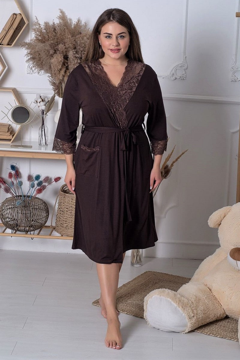 Комплект для дому з мереживом Кш1111н chocolate