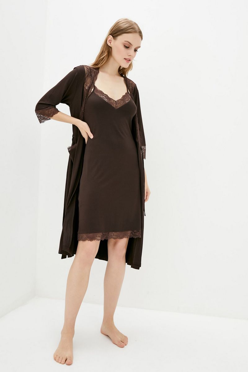 Комплект для дома из кружева Кш1111н chocolate