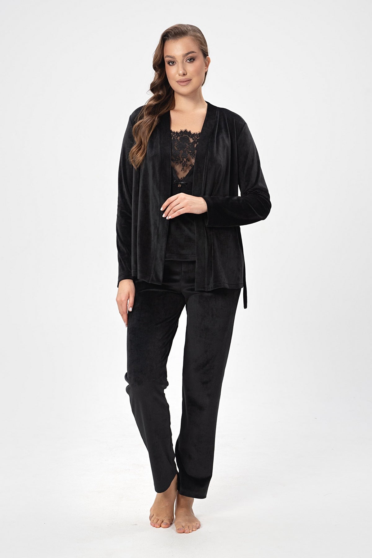 Велюровий комплект-трійка 2525 black