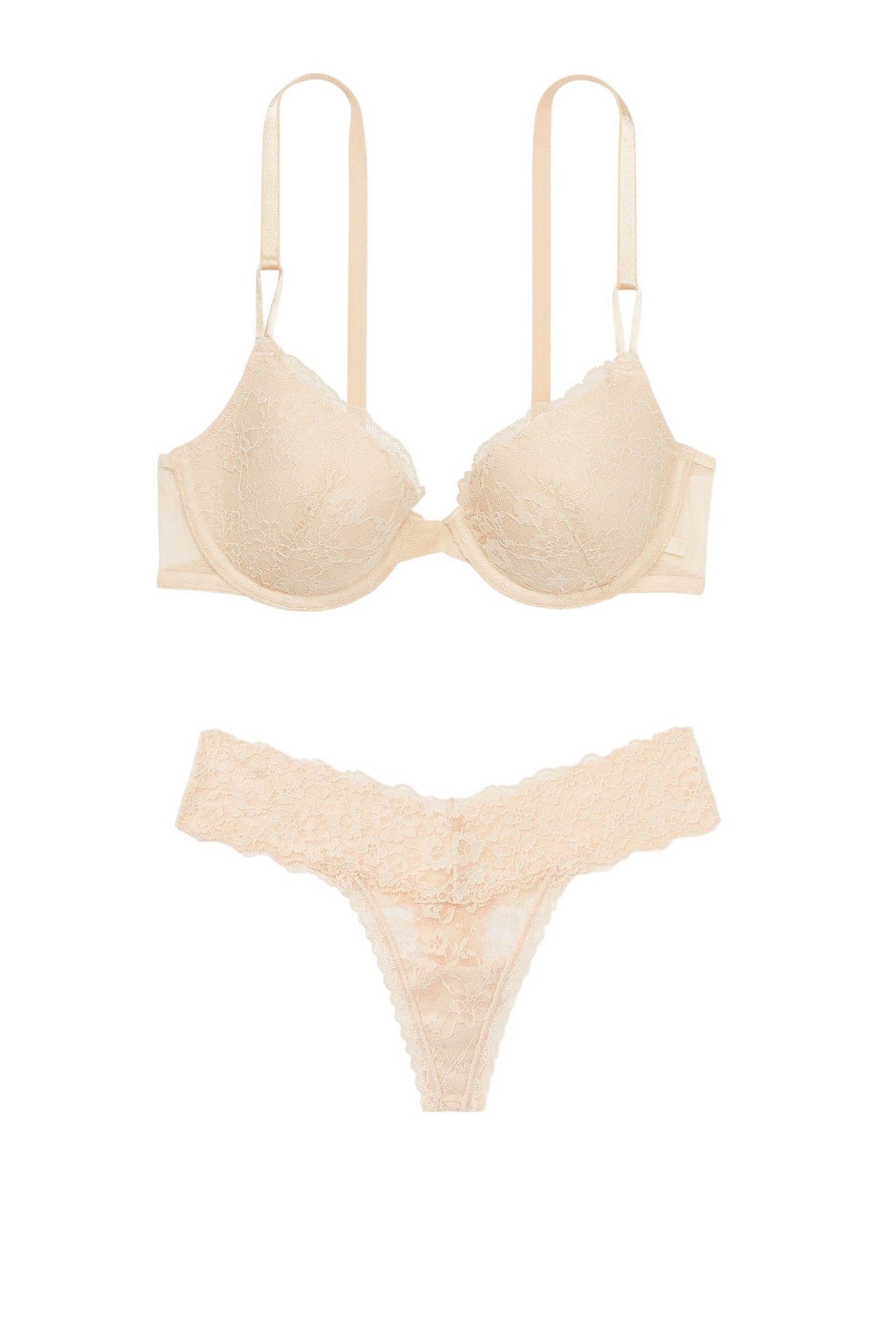 Кружевной комплект белья 260028236 beige