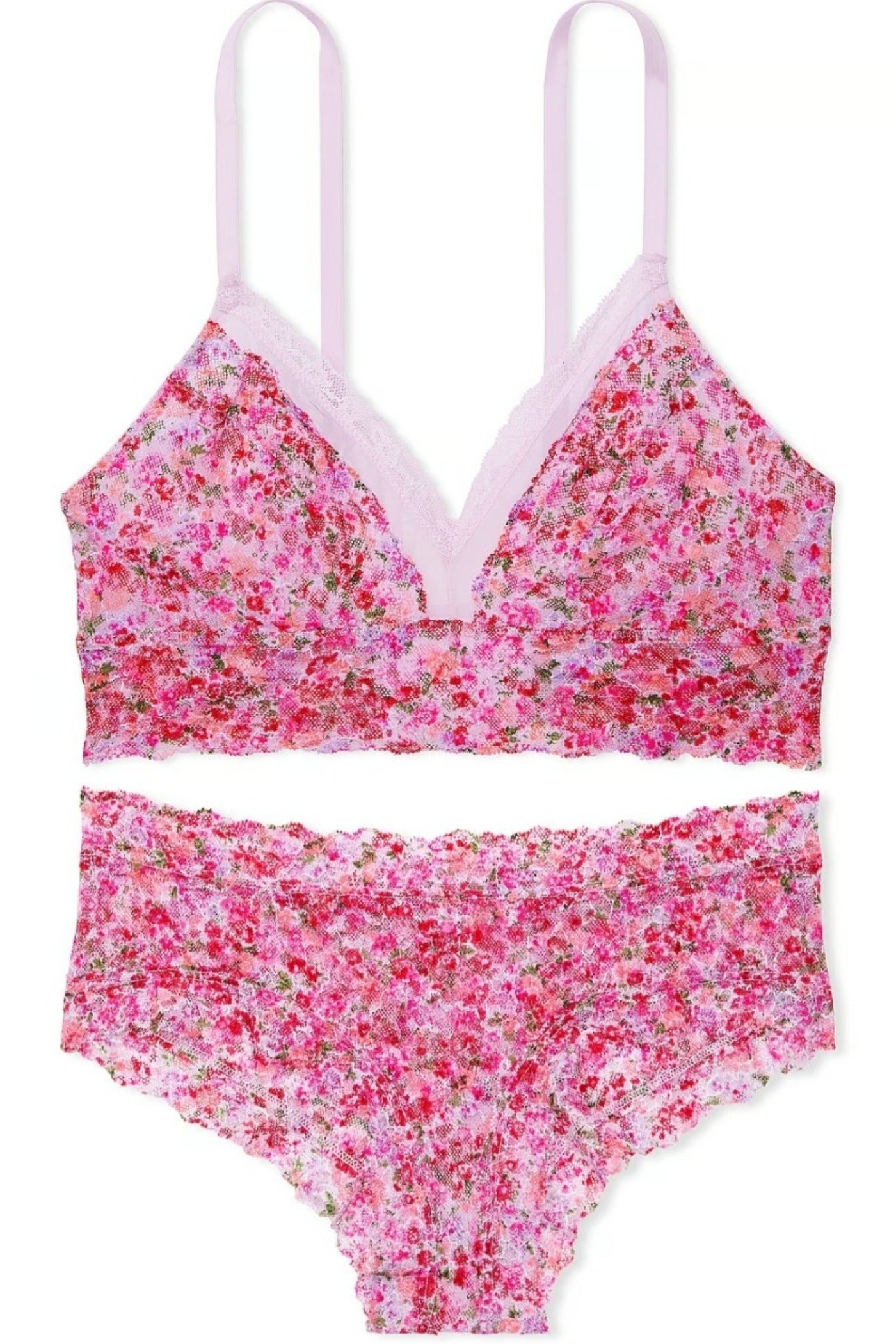 Комплект из принтованного кружева 487385628 pink