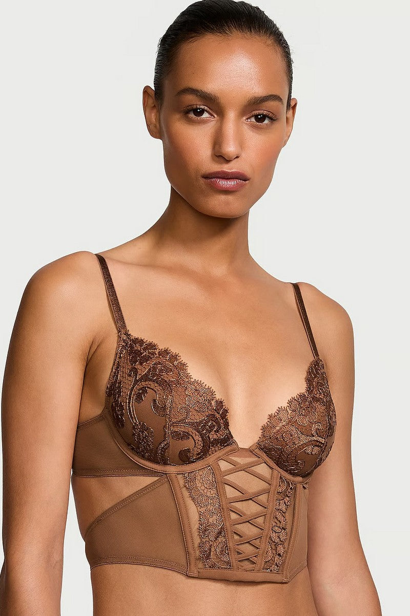 Комплект с кружевной вышивкой 520085742 brown