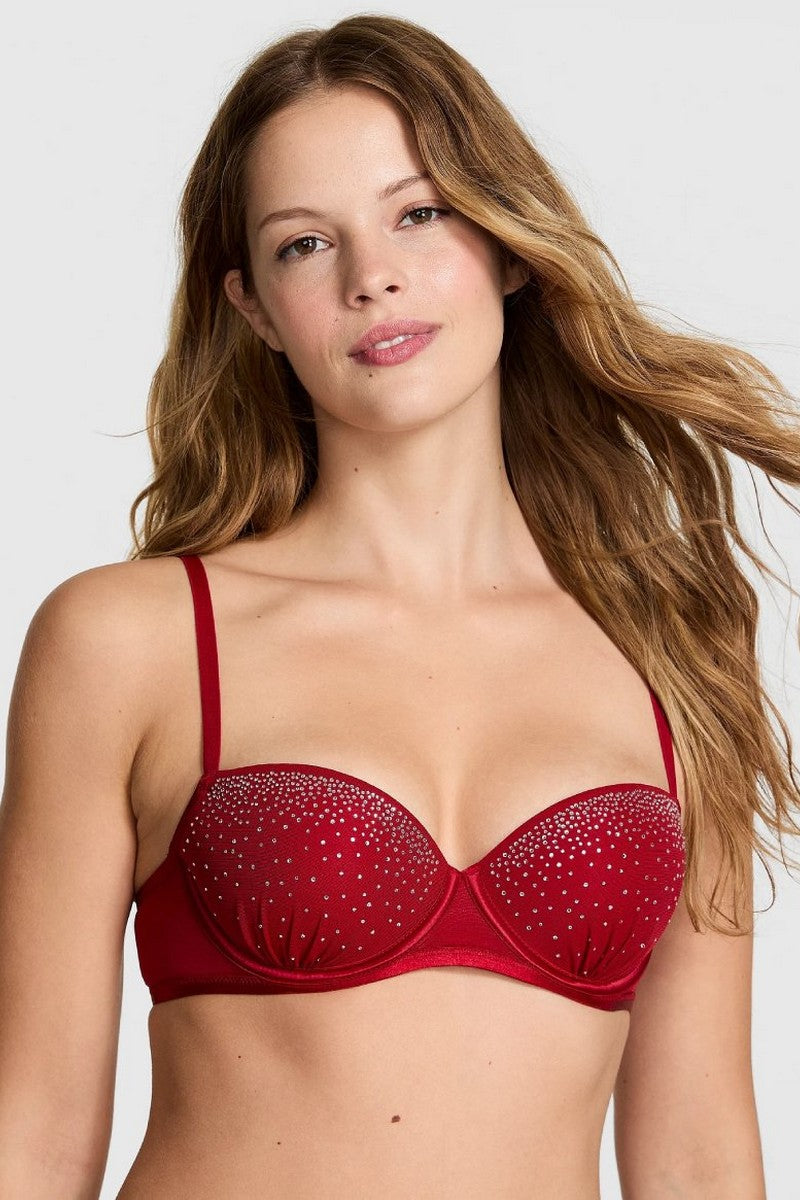 Комплект білизни зі стразами 656994722 red Victoria`s Secret бюстгальтер