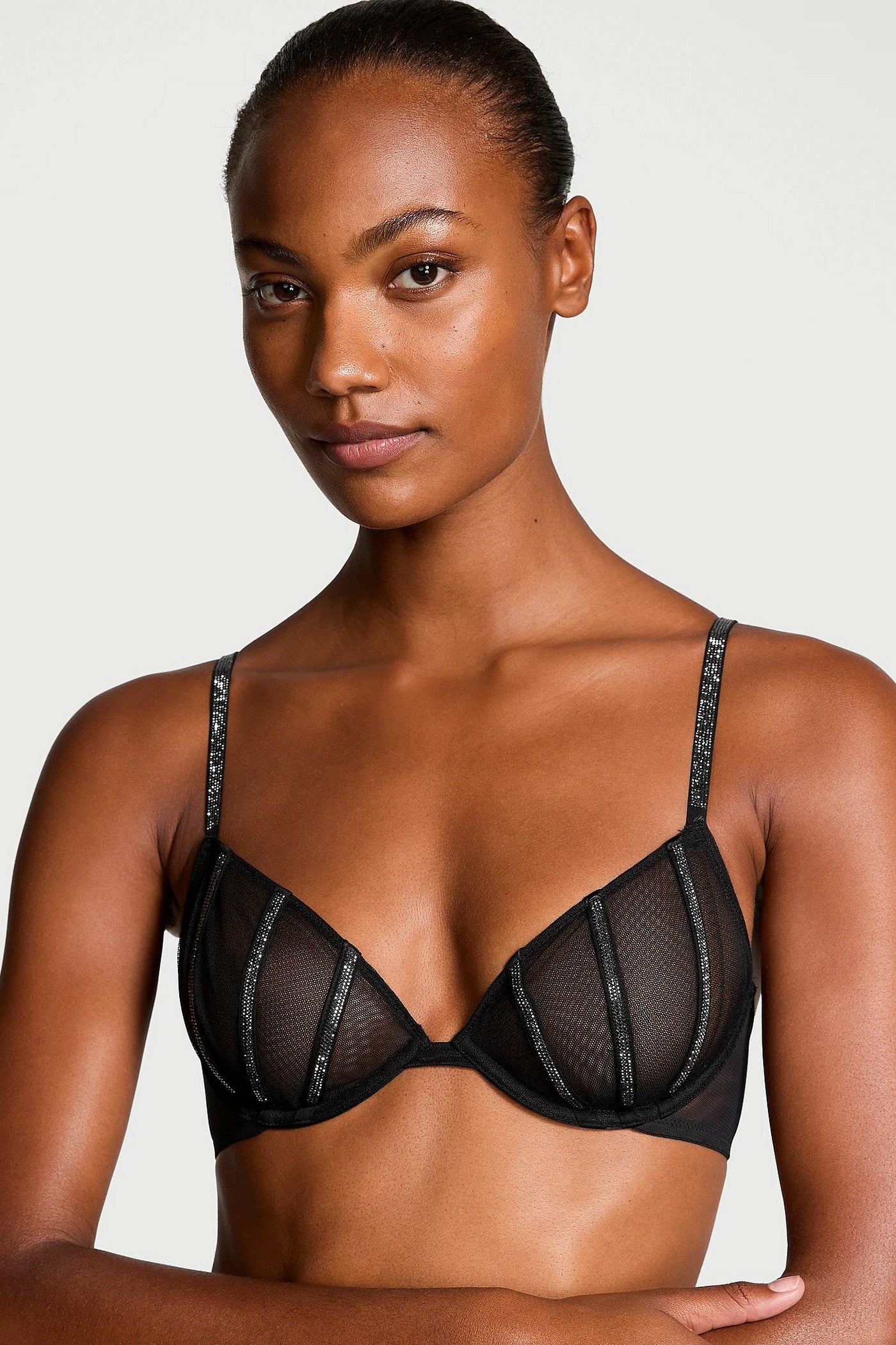 Комплект белья со стразами 665119389 black