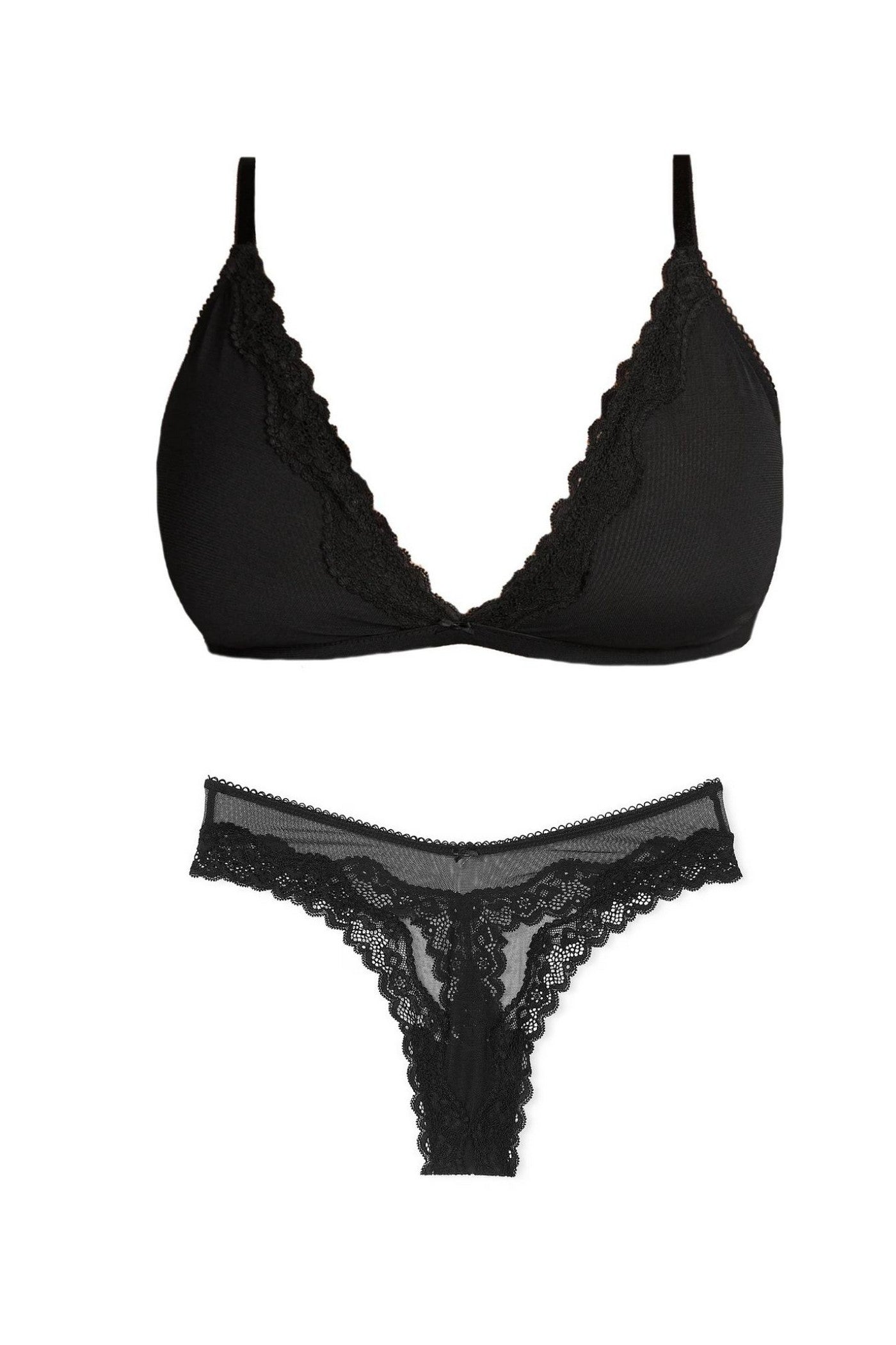 Комплект с кружевом 680359886 black