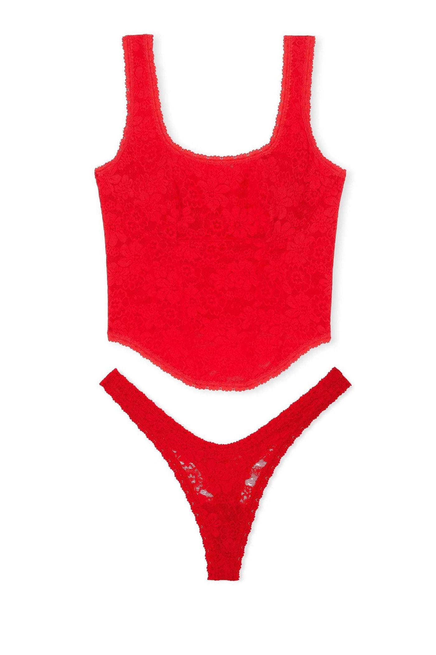 Кружевной комплект с корсетом 809507138 red